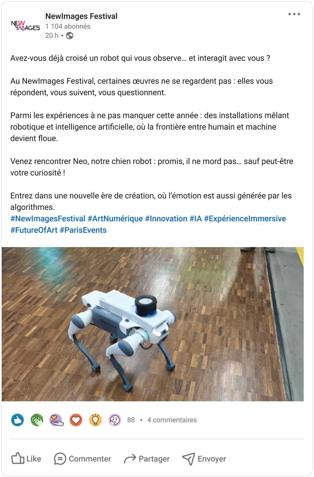 Post LinkedIn, Photo + texte
